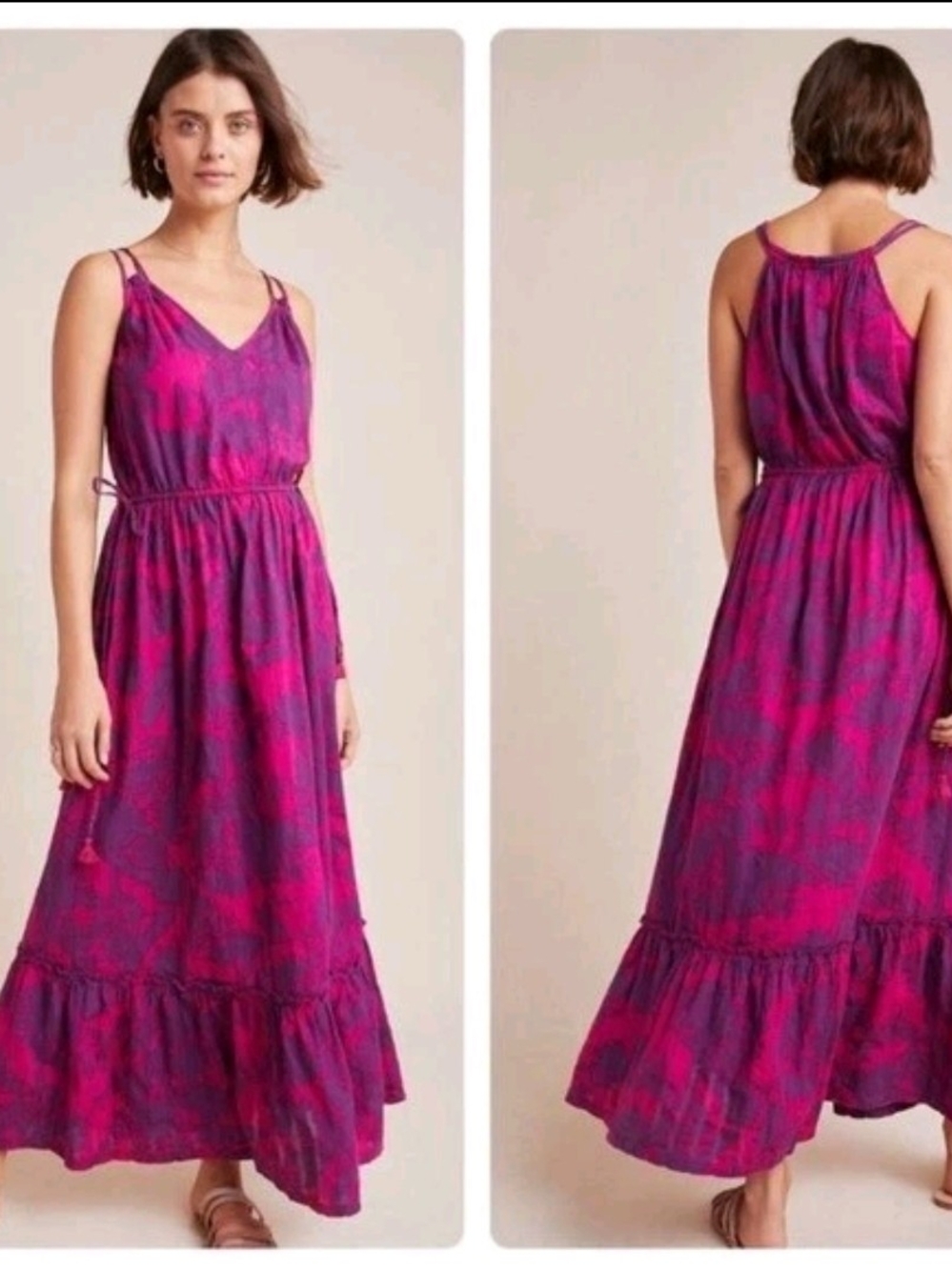 Saturday/Sunday By Anthropologie • Yasmine Tiered Maxi Dress • Size Large